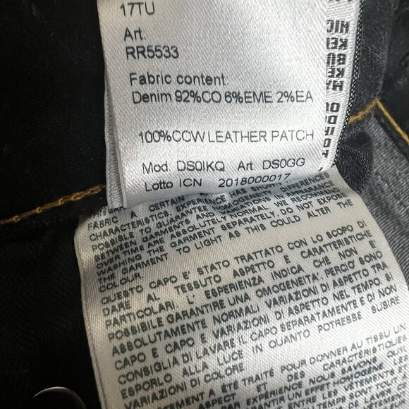 R13‎ Jeans Alison Skinny Tartlon Raw Hem Dark Distressed Made In Italy Size 27 - Picture 10 of 13